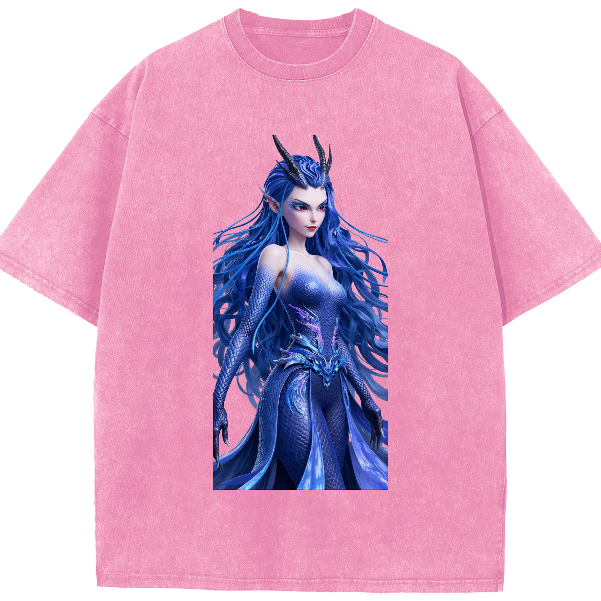 （画像用） Ne Zha 2 ナタ 魔童の大暴れ 綿100% ヴィンテージ風 半袖Tシャツ（フロントプリント）